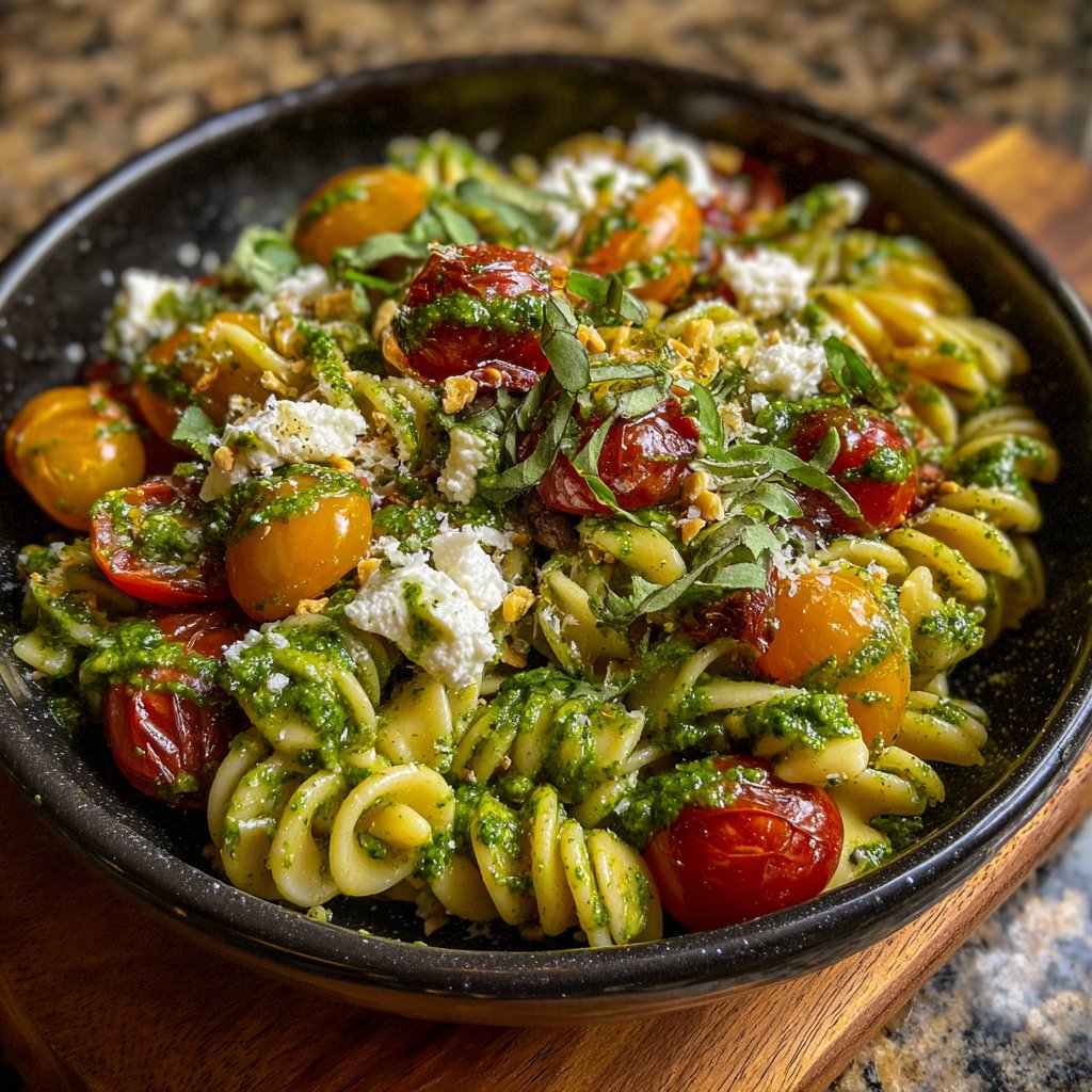 Healthy Lunch Pesto Pasta Salad