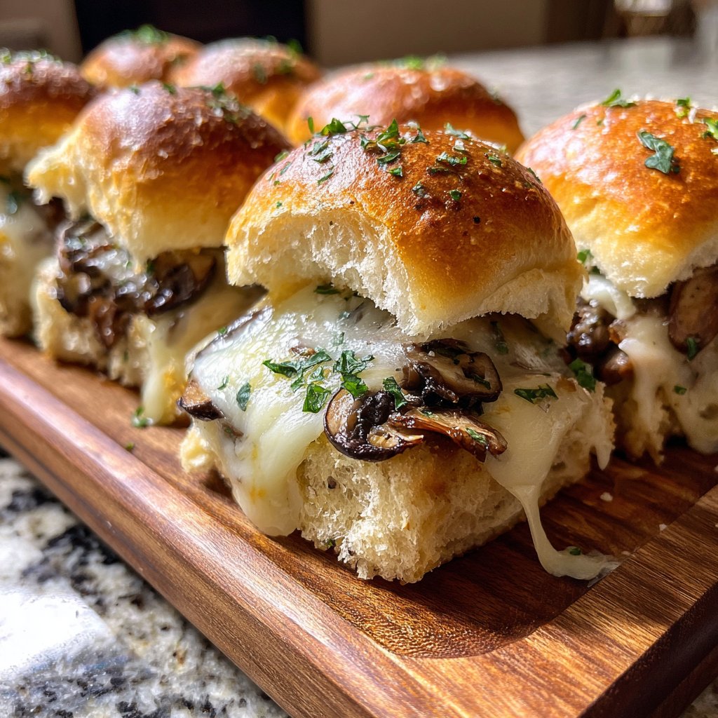 Easy Slider Mushroom Swiss Veggie Sliders