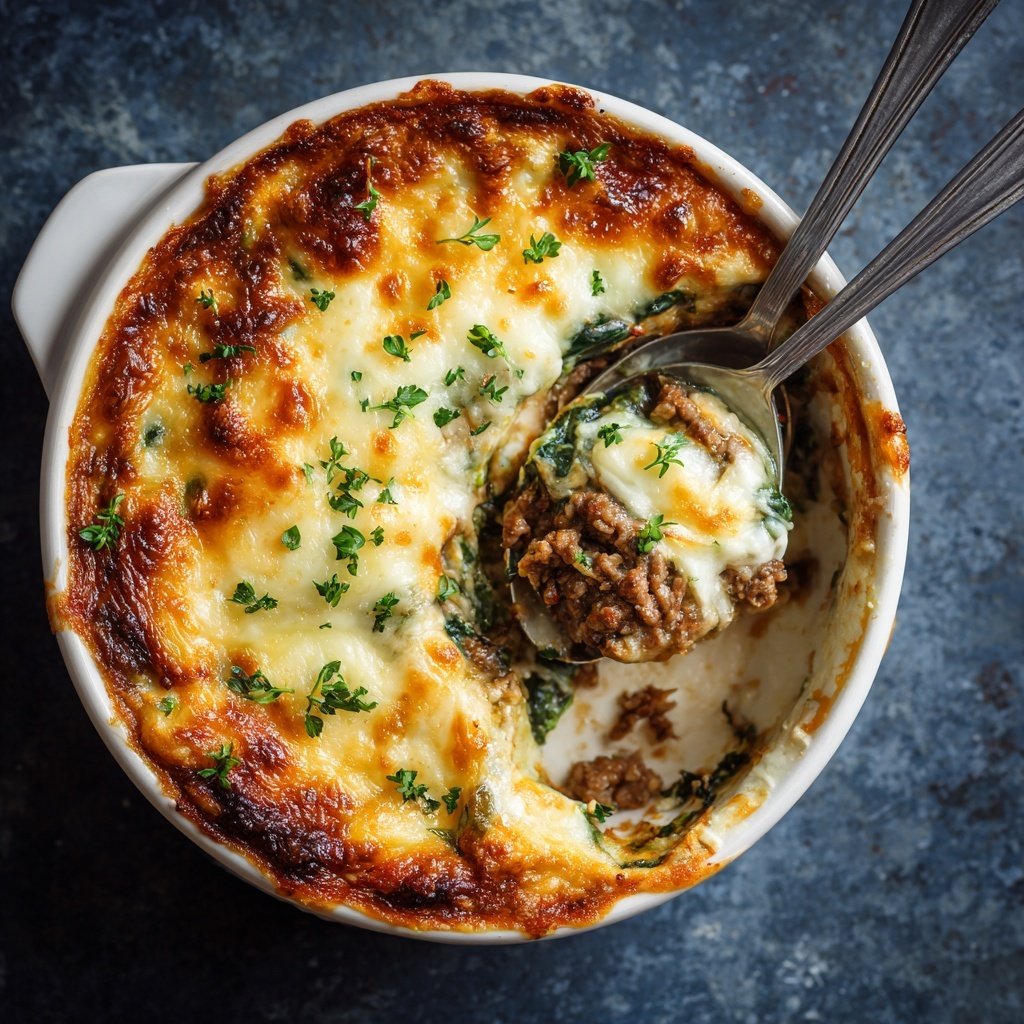 Ground Beef And Spinach Casserole