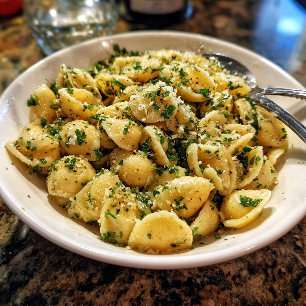 Quick Garlic Parmesan Pasta Dinner