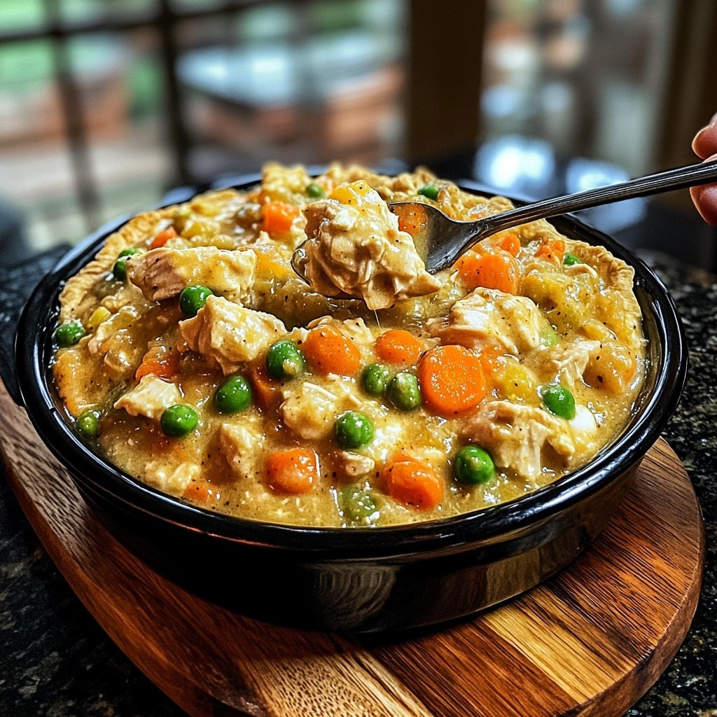 Spicy Crockpot Chicken Pot Pie Filling