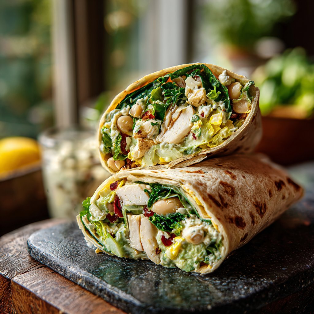 Healthy Lunch Lemon White Bean Wrap